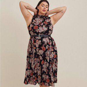 Midi Gauze Mock Neck Dress Torrid